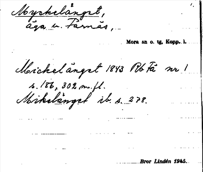 Bild på arkivkortet för arkivposten Myckelänget