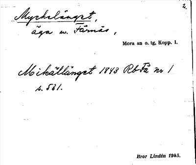 Bild på arkivkortet för arkivposten Myckelänget
