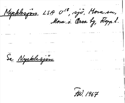 Bild på arkivkortet för arkivposten Mycklesjön, se Nyckelsjön