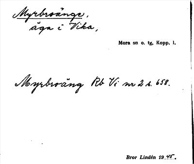 Bild på arkivkortet för arkivposten Myrbroänge