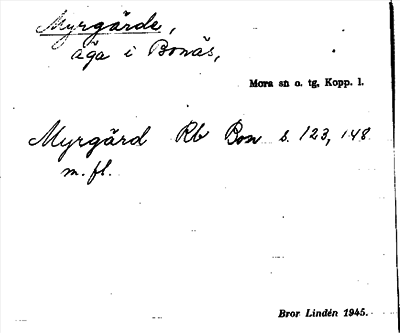 Bild på arkivkortet för arkivposten Myrgärde