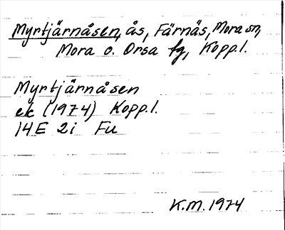 Bild på arkivkortet för arkivposten Myrtjärnåsen