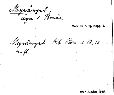 Bild på arkivkortet för arkivposten Myränget