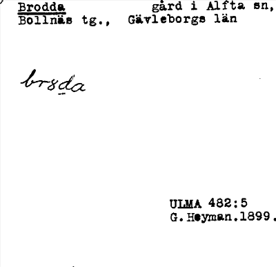 Bild på arkivkortet för arkivposten Brodda