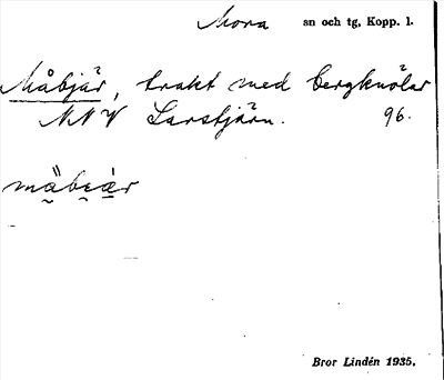 Bild på arkivkortet för arkivposten Måbjär