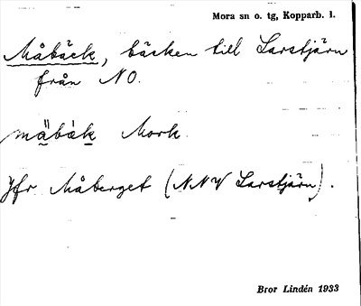 Bild på arkivkortet för arkivposten Måbäck