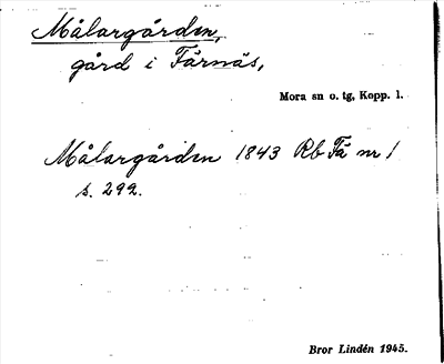 Bild på arkivkortet för arkivposten Målargården