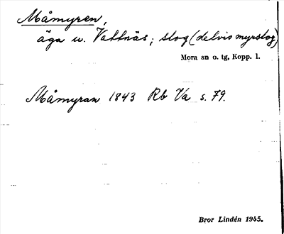 Bild på arkivkortet för arkivposten Måmyren