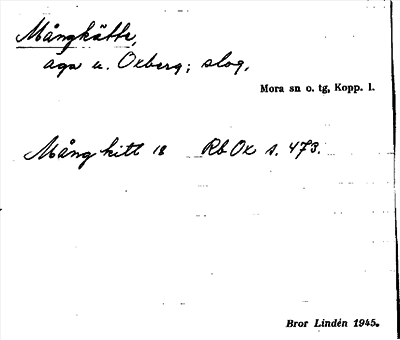 Bild på arkivkortet för arkivposten Mångkätte