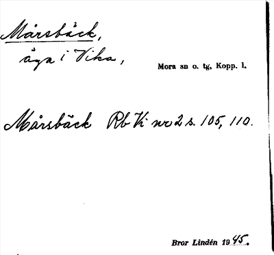 Bild på arkivkortet för arkivposten Mårsbäck
