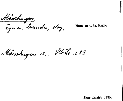 Bild på arkivkortet för arkivposten Mårshagen