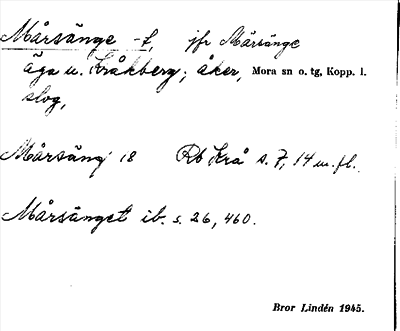 Bild på arkivkortet för arkivposten Mårsänge, Mårsänget