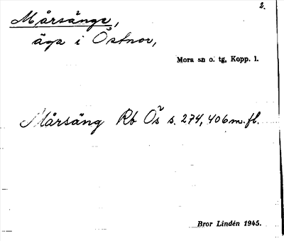 Bild på arkivkortet för arkivposten Mårsänge
