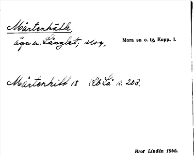Bild på arkivkortet för arkivposten Mårtenkätte