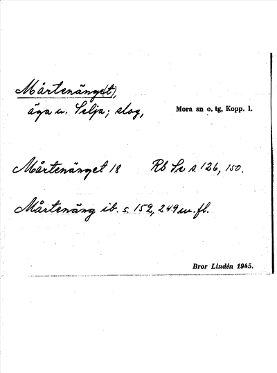 Bild på arkivkortet för arkivposten Mårtenänge(t)