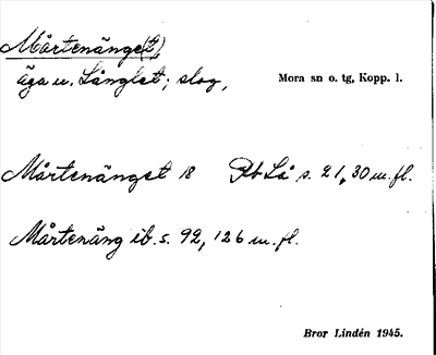Bild på arkivkortet för arkivposten Mårtenänge(t)