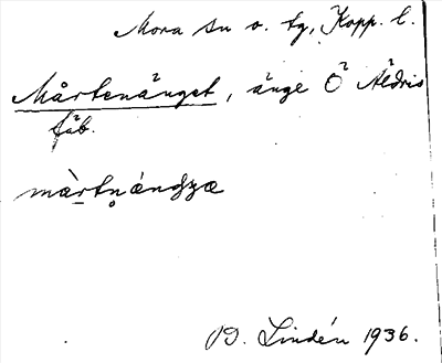 Bild på arkivkortet för arkivposten Mårtenänget