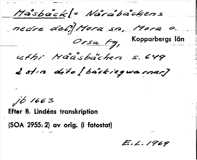 Bild på arkivkortet för arkivposten Måsbäck