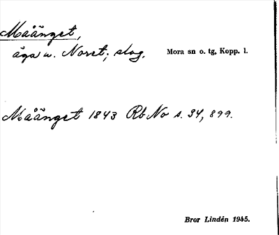 Bild på arkivkortet för arkivposten Måänget