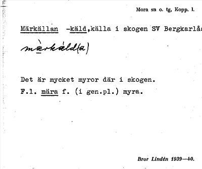 Bild på arkivkortet för arkivposten Märkällan, Märkäld