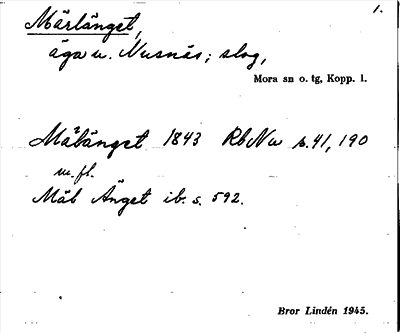 Bild på arkivkortet för arkivposten Märlänget