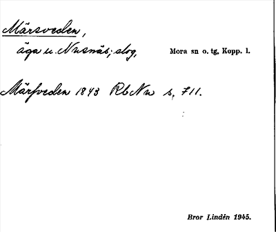 Bild på arkivkortet för arkivposten Märsveden
