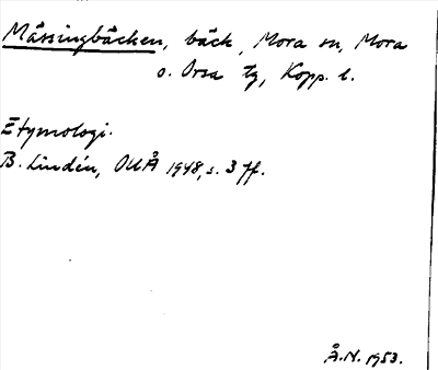 Bild på arkivkortet för arkivposten Mässingbäcken