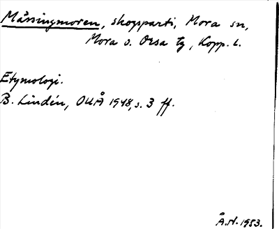 Bild på arkivkortet för arkivposten Mässingmoren