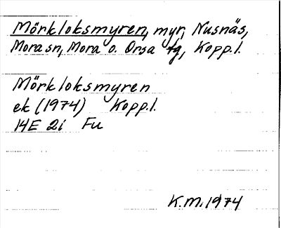 Bild på arkivkortet för arkivposten Mörkloksmyren