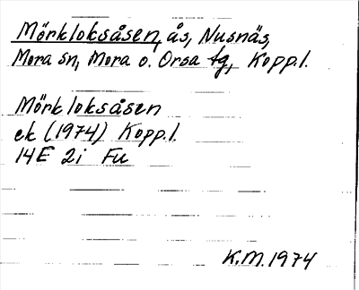 Bild på arkivkortet för arkivposten Mörkloksåsen