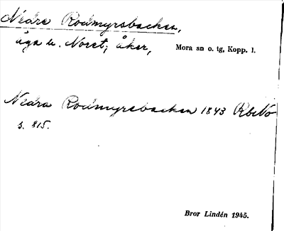 Bild på arkivkortet för arkivposten Nedre Rodmyrsbacken