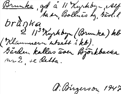 Bild på arkivkortet för arkivposten Brunka