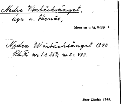 Bild på arkivkortet för arkivposten Nedre Vinbäcksänget