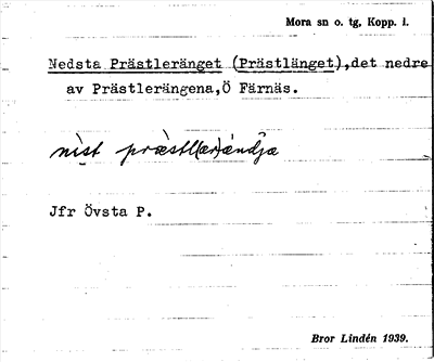 Bild på arkivkortet för arkivposten Nedsta Prästleränget (Prästlänget)