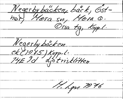 Bild på arkivkortet för arkivposten Negerbybäcken
