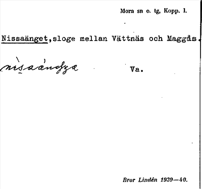 Bild på arkivkortet för arkivposten Nissaänget