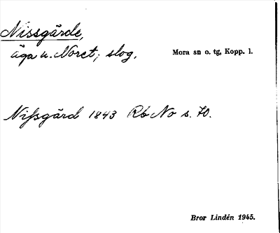 Bild på arkivkortet för arkivposten Nissgärde