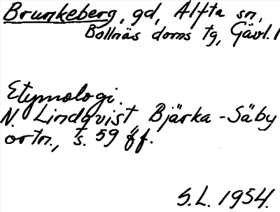 Bild på arkivkortet för arkivposten Brunkeberg