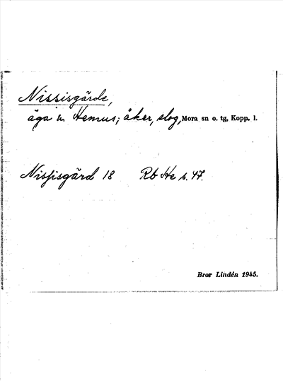 Bild på arkivkortet för arkivposten Nissisgärde