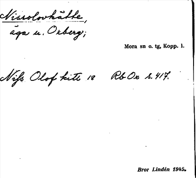 Bild på arkivkortet för arkivposten Nissolovkätte