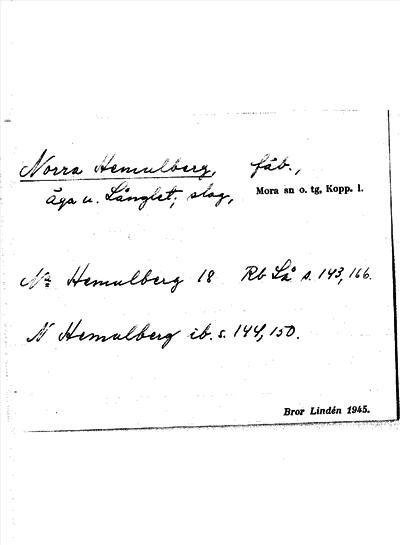 Bild på arkivkortet för arkivposten Norra Hemulberg