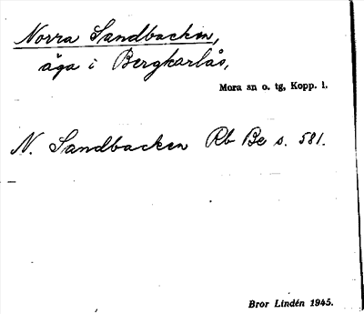 Bild på arkivkortet för arkivposten Norra Sandbacken