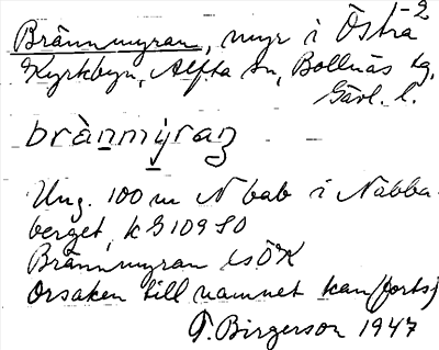 Bild på arkivkortet för arkivposten Brännmyran