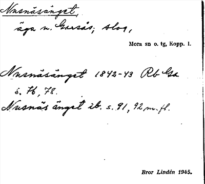 Bild på arkivkortet för arkivposten Nusnäsänget