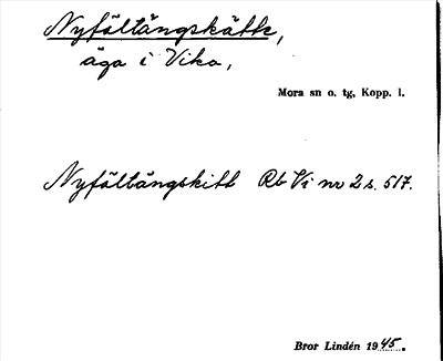 Bild på arkivkortet för arkivposten Nyfältängskätte