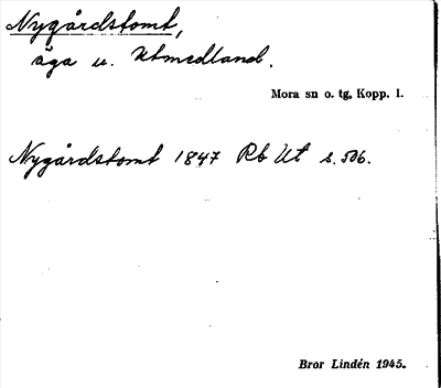 Bild på arkivkortet för arkivposten Nygårdstomt