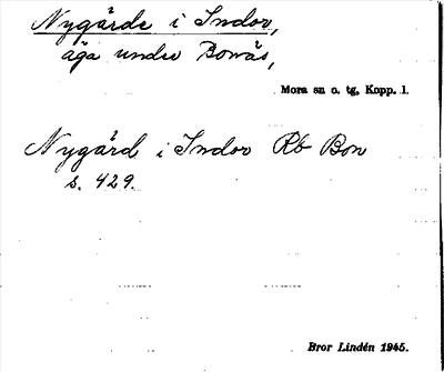 Bild på arkivkortet för arkivposten Nygärde i Indor