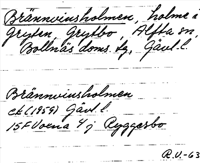 Bild på arkivkortet för arkivposten Brännvinsholmen