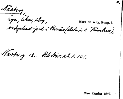 Bild på arkivkortet för arkivposten Näsberg