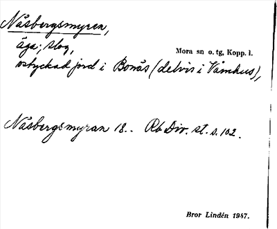 Bild på arkivkortet för arkivposten Näsbergsmyren
